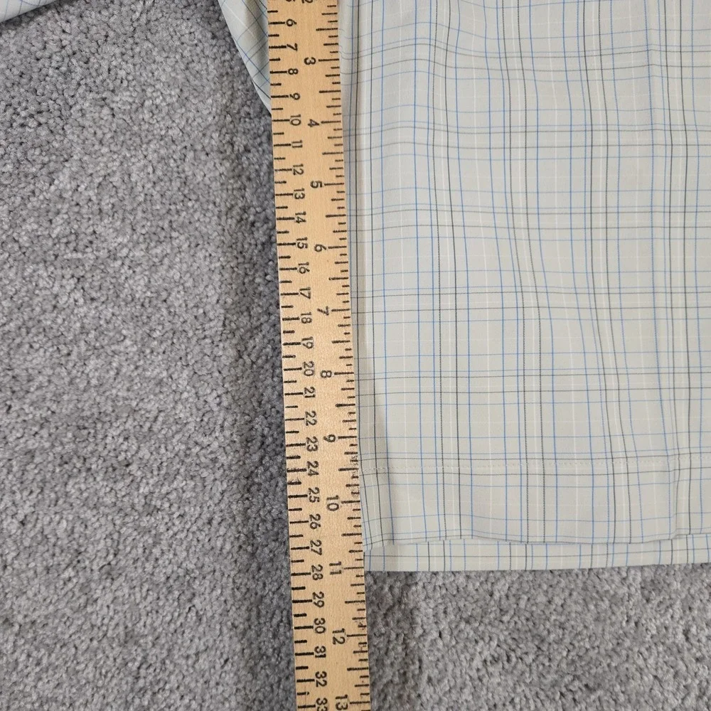 Nike Golf Dri-fit Mens Shorts Size 36 Cream Plaid Golf Standard Fit Casual
